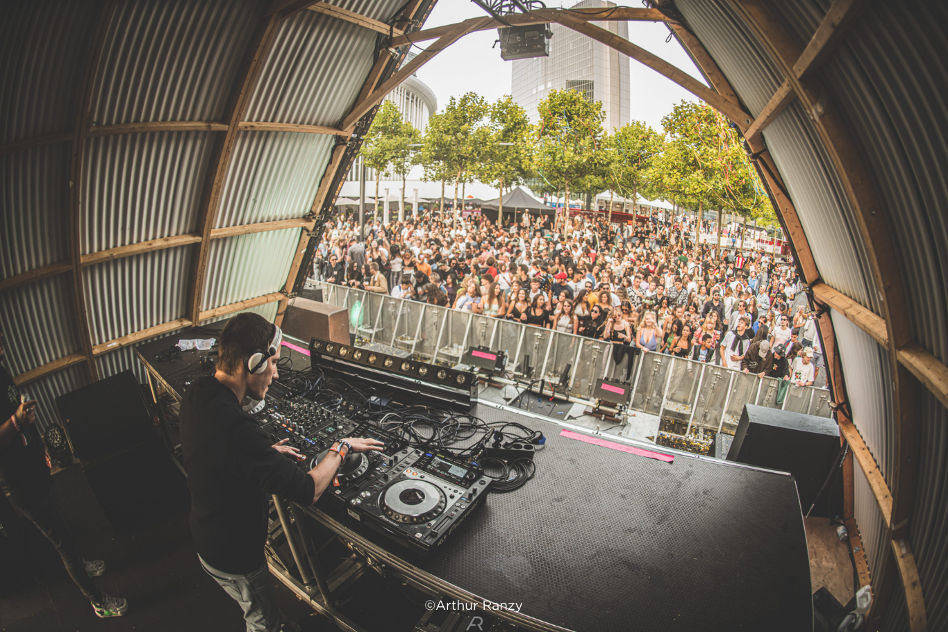 A large crowd at a music festival in Luxembourg.