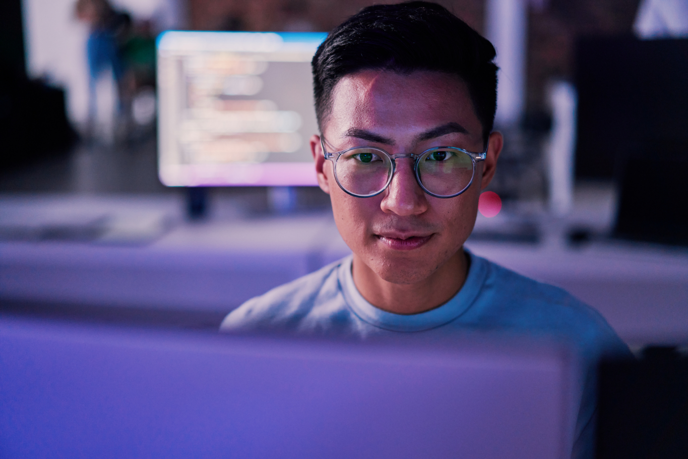 man working on a computer