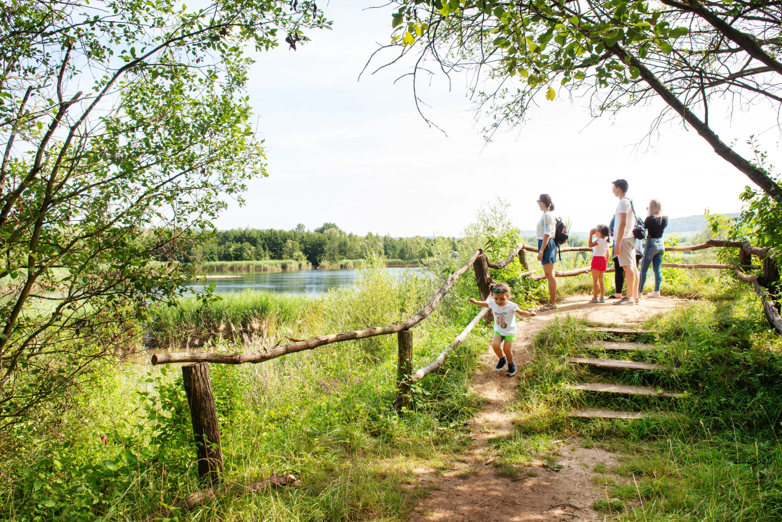 A family exploring nature in Luxembourg