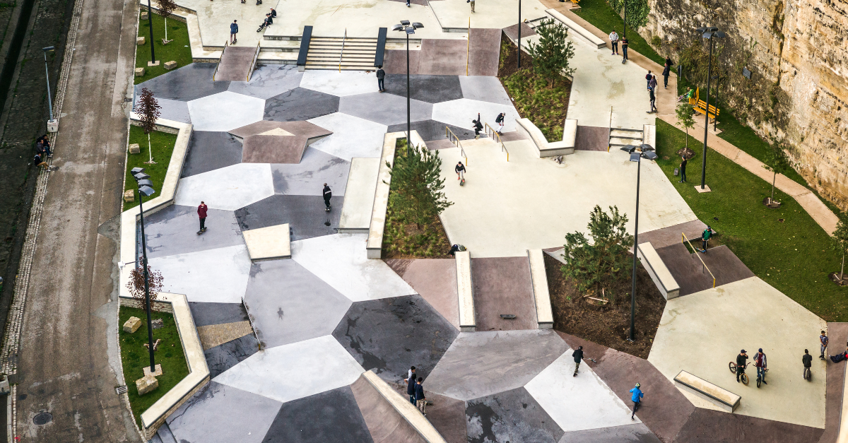 The skatepart in Grund in Luxembourg City